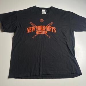Vintage Puma New York Mets MLB T Shirt Black Large Cotton Baseball Tee Vintage L